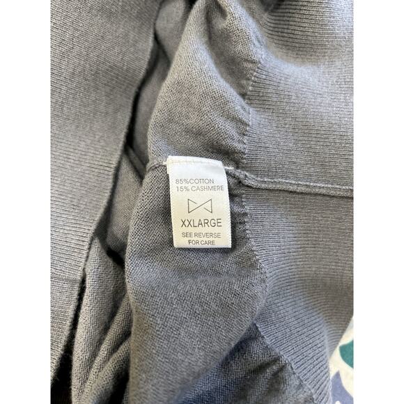 Combatant Gentlemen Cashmere Cotton Gray V-Neck Long Sleeve Sweater 2XL - Picture 5 of 7